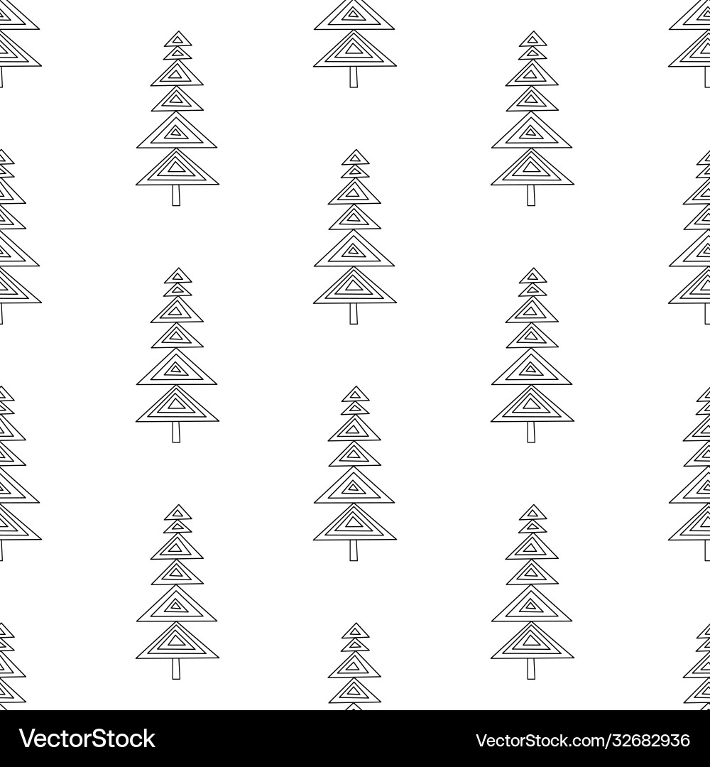 Seamless pattern made from doodle abstract fir Vector Image