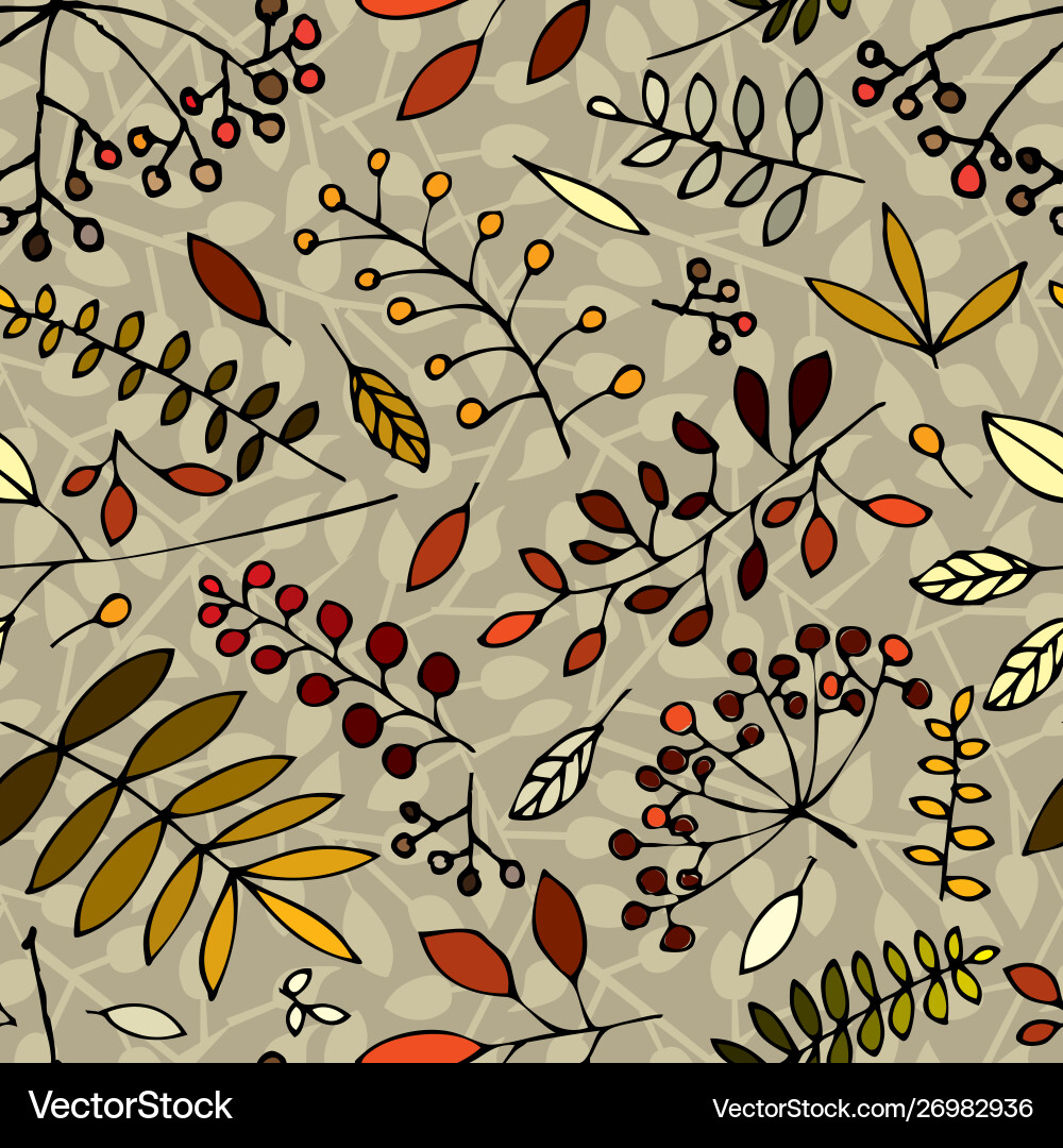 Seamless pattern with leafs prints Seamless pattern with leafs prints Vector Image