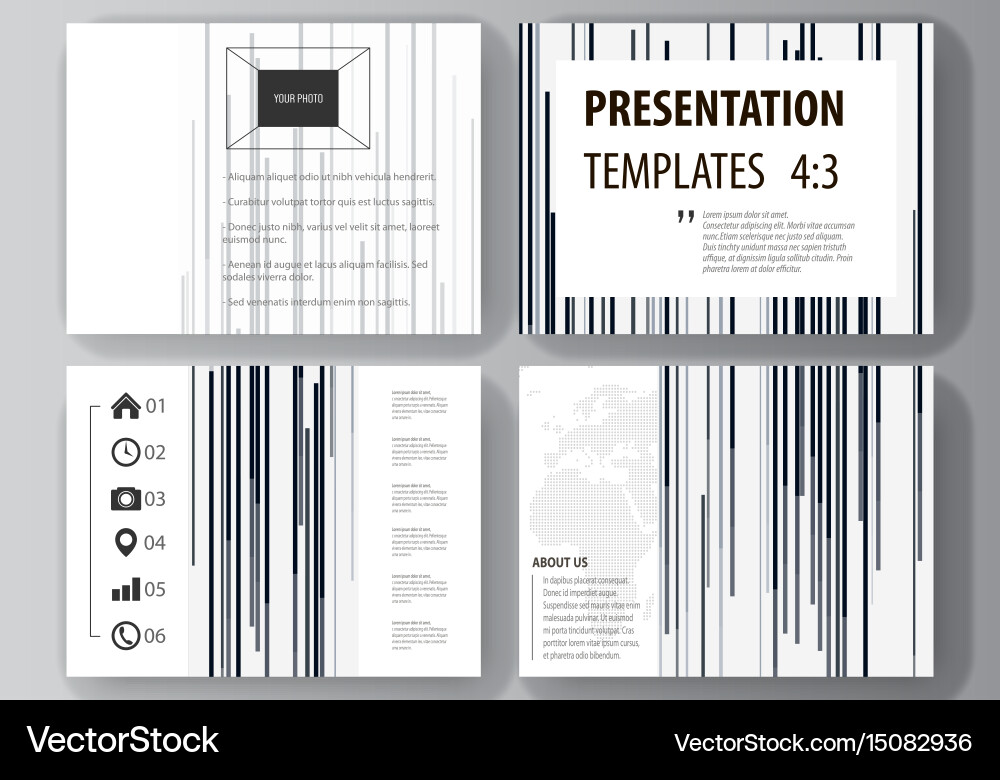 Set of business templates for presentation slides vector image