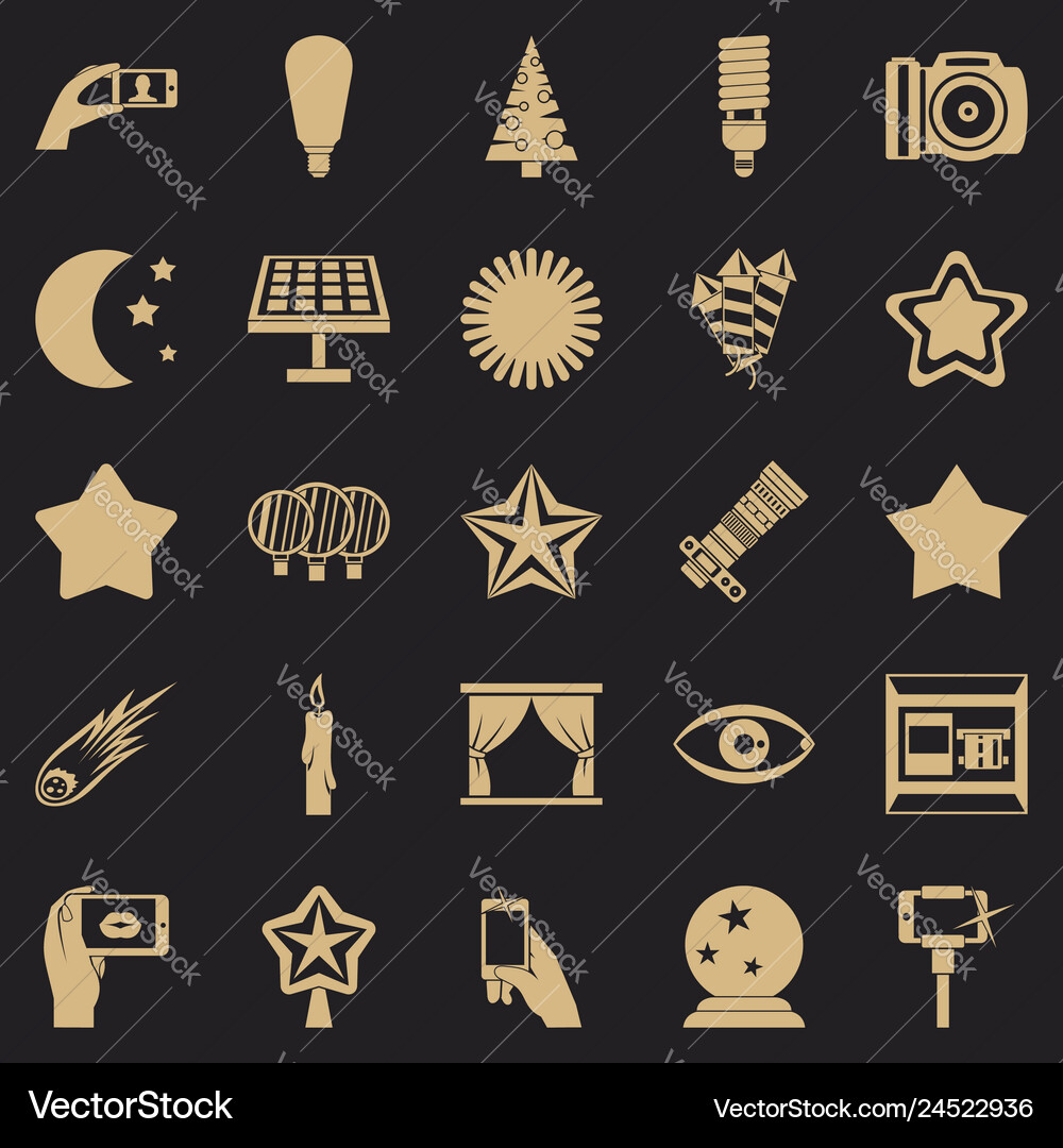 Spark icons set simple style Spark icons set simple style vector image