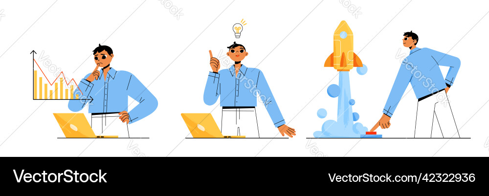 Startup erfolgreiches Start-Business-Projekt Boost Startup erfolgreiches Start-Business-Projekt Boost vektorbild
