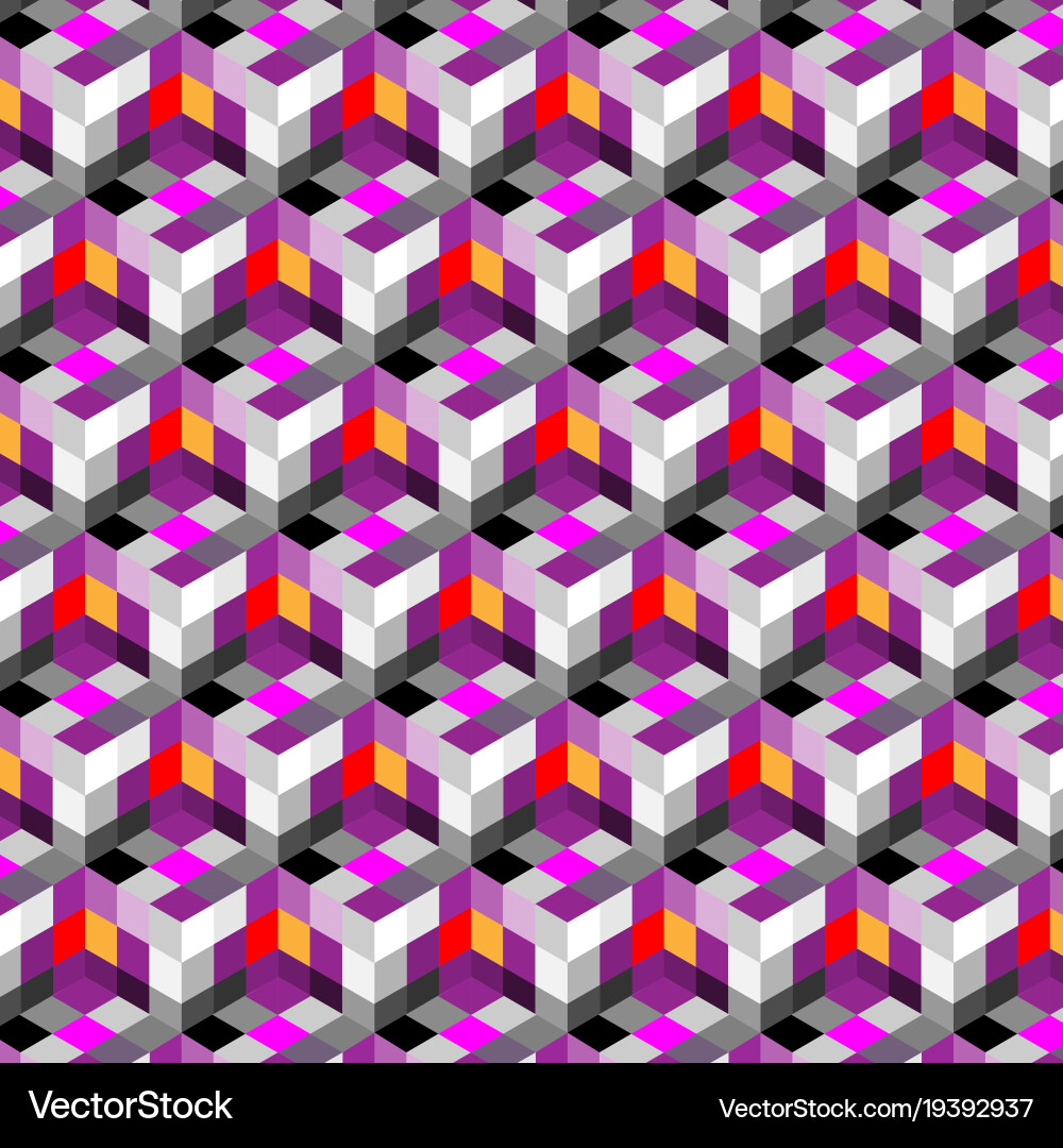 Abstract cube pattern colorful design geometric vector image