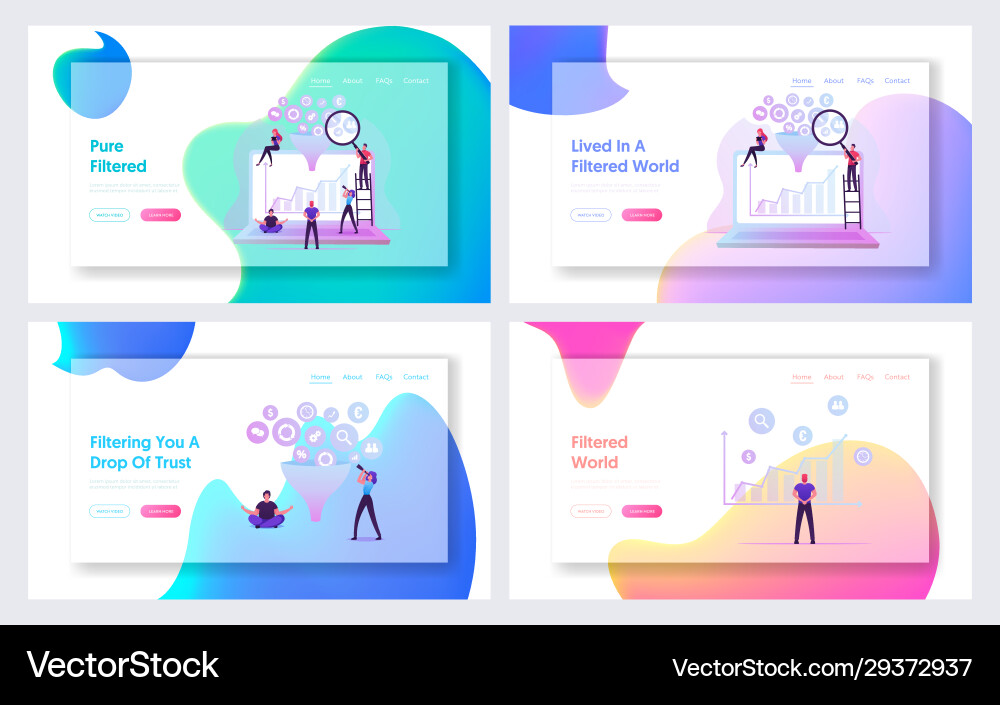 Big Data Analytics Website Landing Page vector image