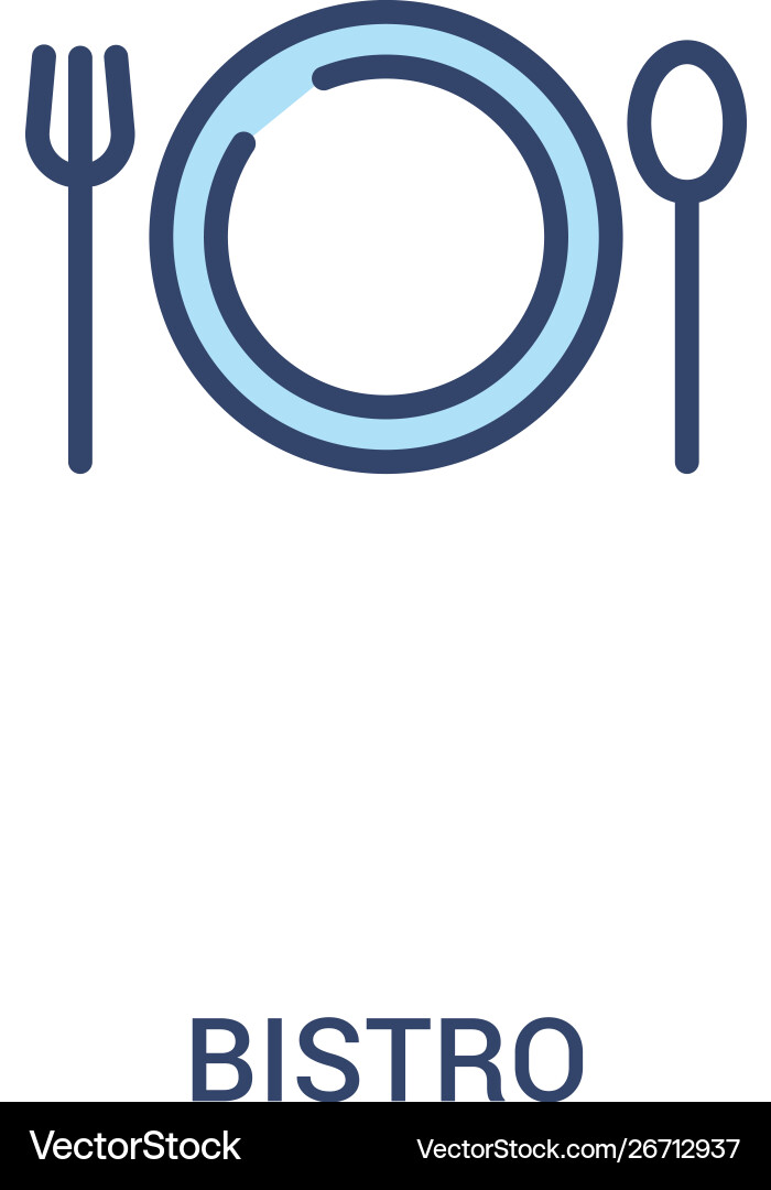 Bistro concept 2 colored icon simple line element Bistro concept 2 colored icon simple line element vector image