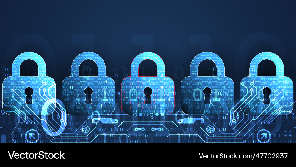 Data security cyber or information privacy Data security cyber or information privacy vector image
