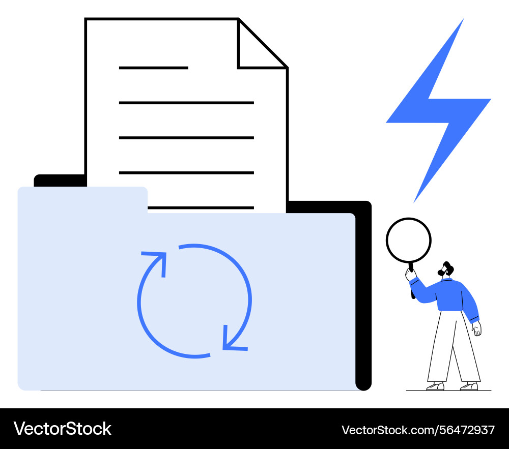Dateisynchronisationsprozess mit Ordnerdokument Dateisynchronisationsprozess mit Ordnerdokument vektorbild