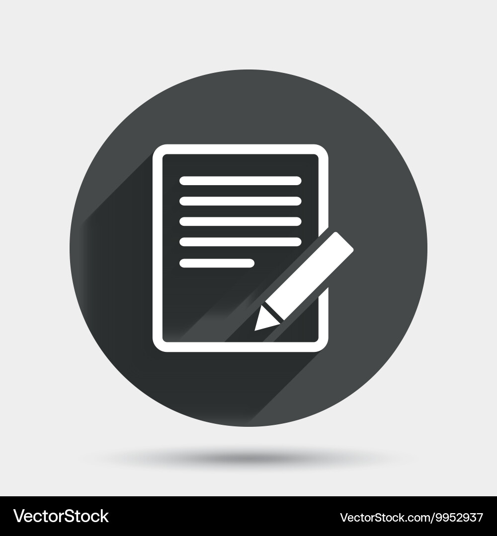 Edit document sign icon content button Vector Image