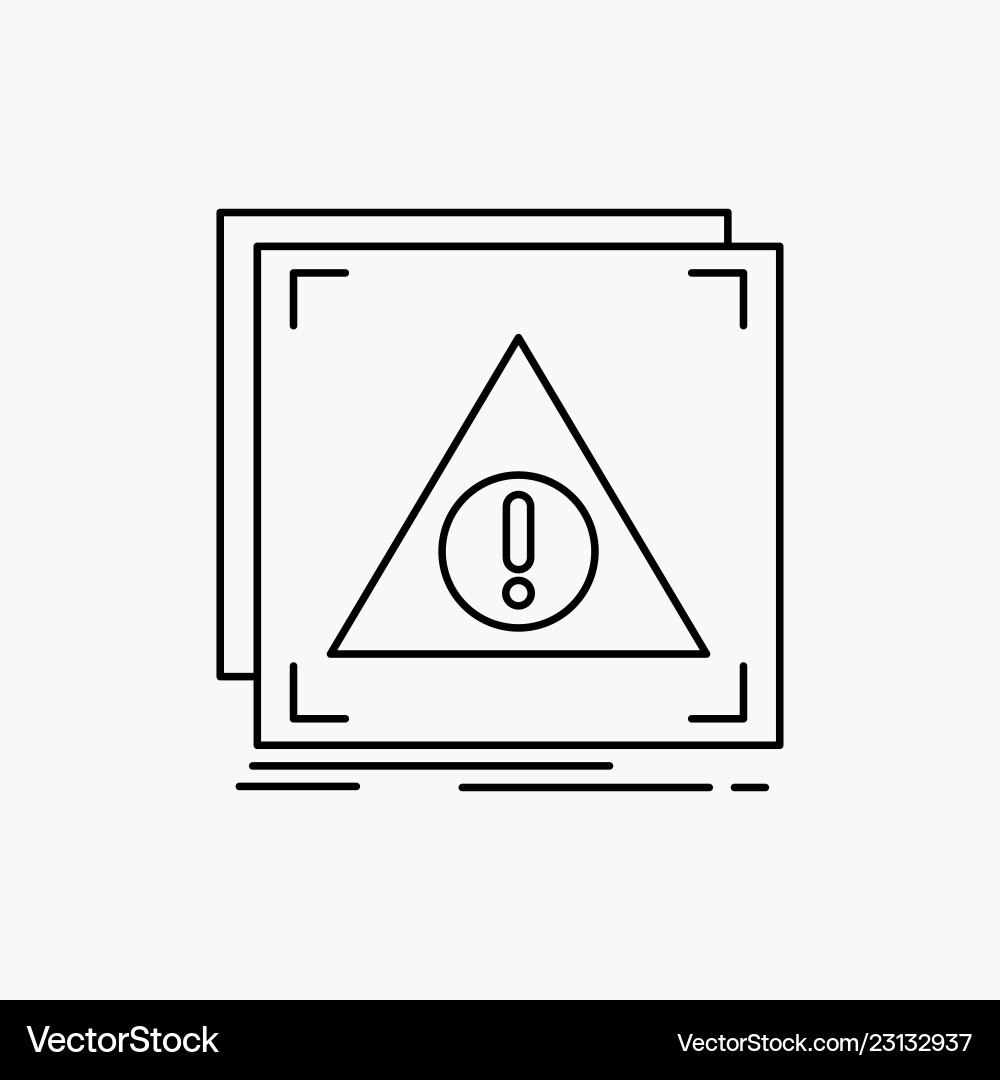 Error application denied server alert line icon Error application denied server alert line icon vector image