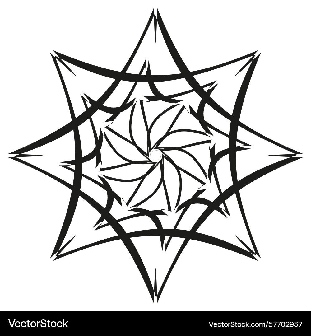 Geometric star icon angular mandala pattern Geometric star icon angular mandala pattern vector image