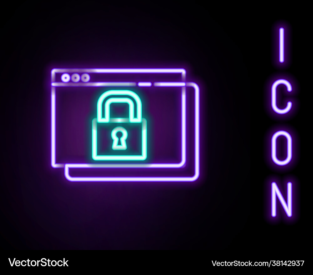 Glowing neon line secure your site with https ssl Glowing neon line secure your site with https ssl vector image