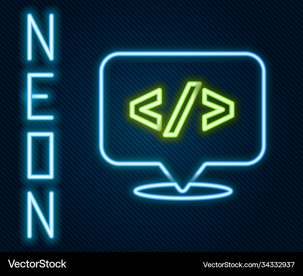 Glowing neon line web design and front end Glowing neon line web design and front end vector image