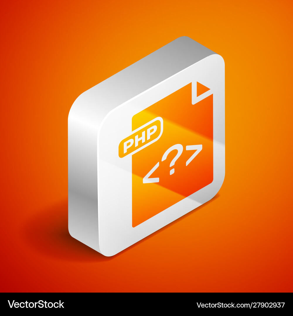 Isometric php file document download button Isometric php file document download button vector image