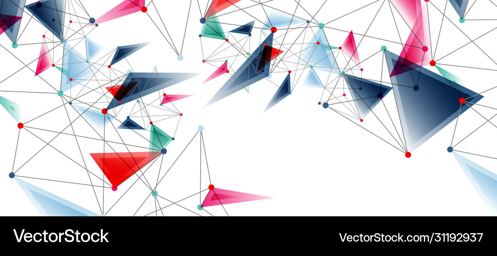Line points connections triangular technology Vector Image