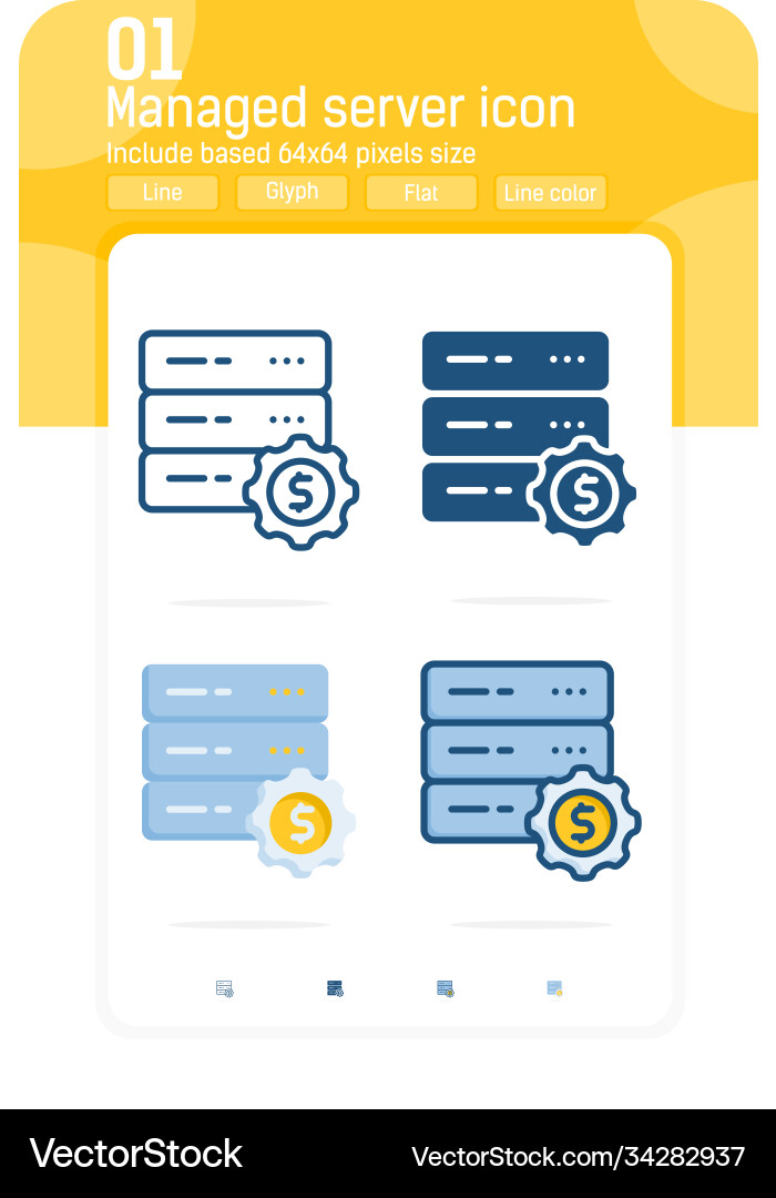 Managed web hosting server premiun icon Managed web hosting server premiun icon vector image