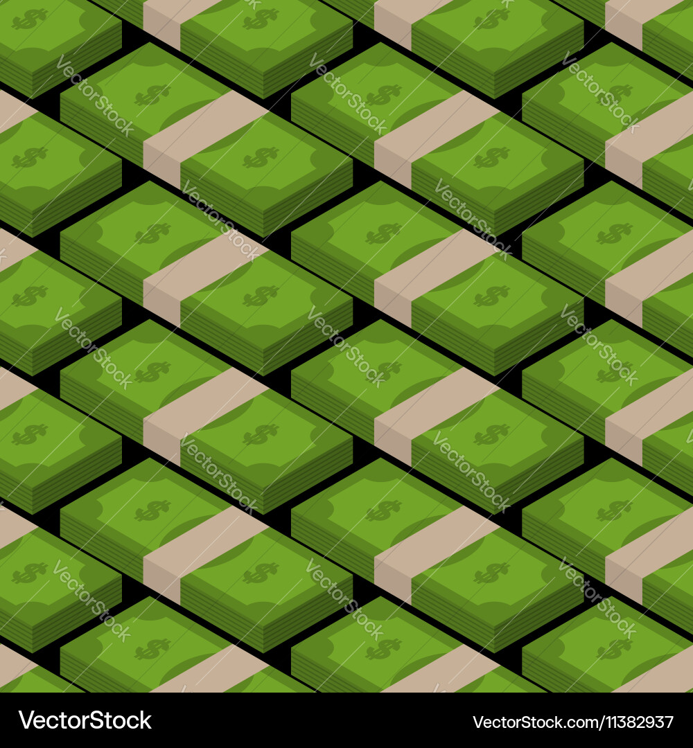 Money Stack Seamless Pattern Vector Image