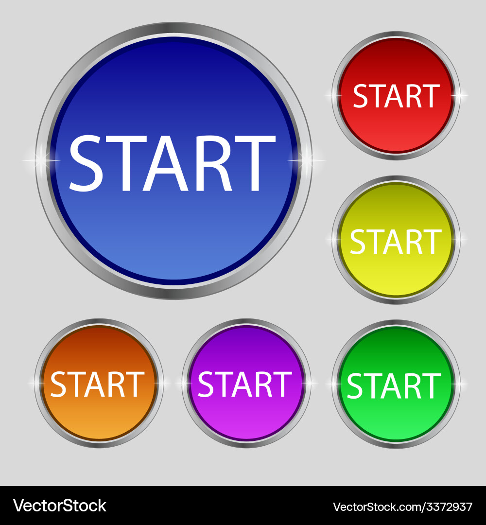 Power Button Set - Start Engine Icons Vector Image