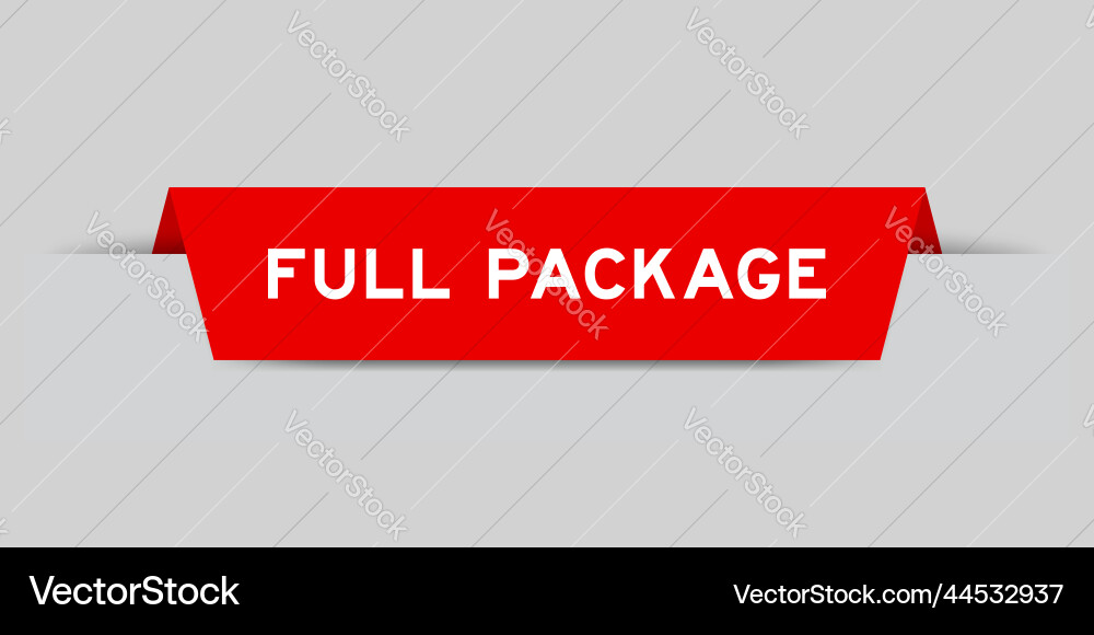 Red color inserted label with word full package Red color inserted label with word full package vector image