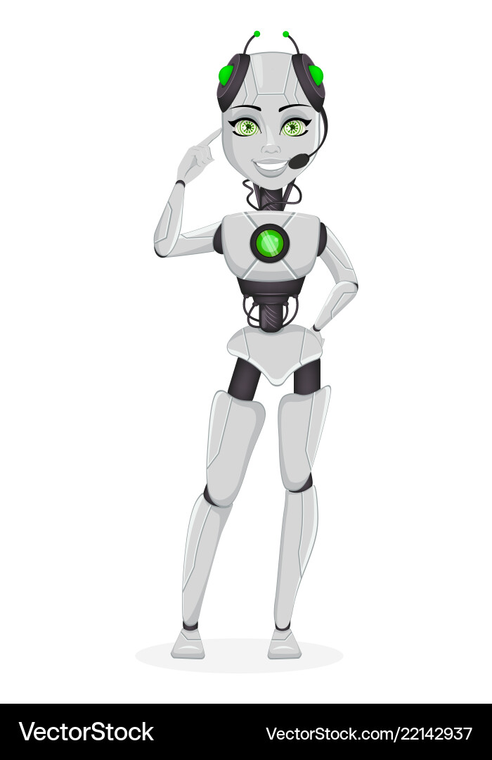 Robot with artificial intelligence female bot Robot with artificial intelligence female bot vector image
