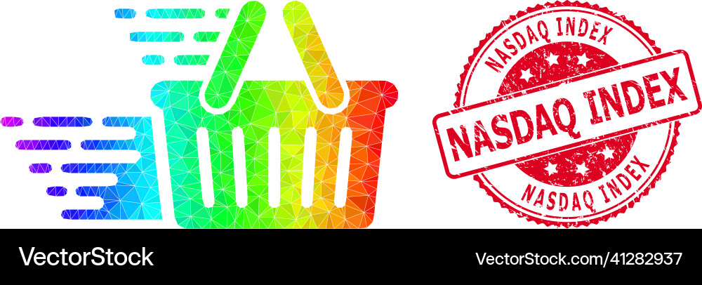 Round textured nasdaq index seal imprint Round textured nasdaq index seal imprint vector image