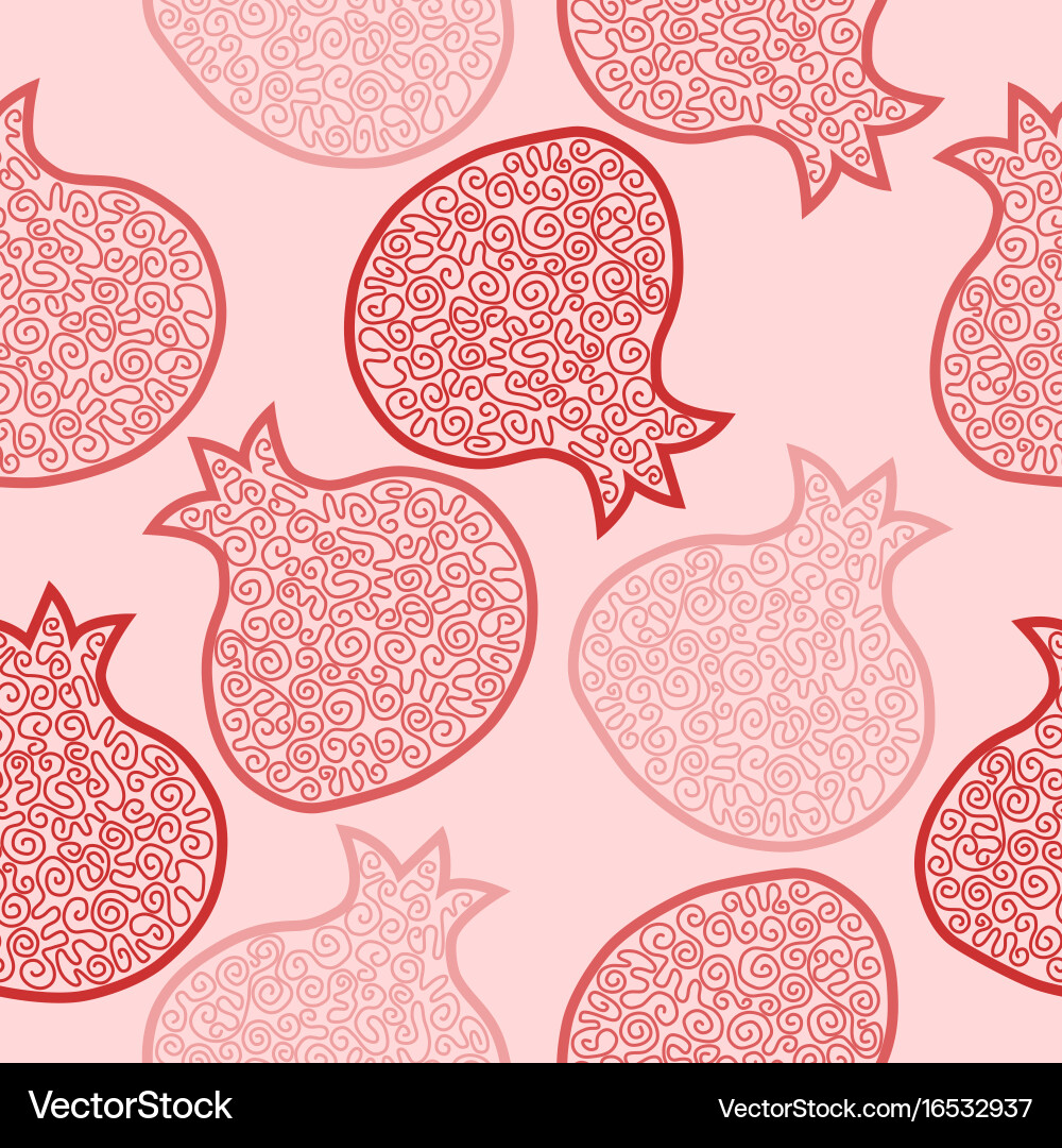 Seamless pattern with pomegranate Vector Image