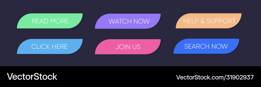 Set multi-colored buttons using gradient Set multi-colored buttons using gradient vector image