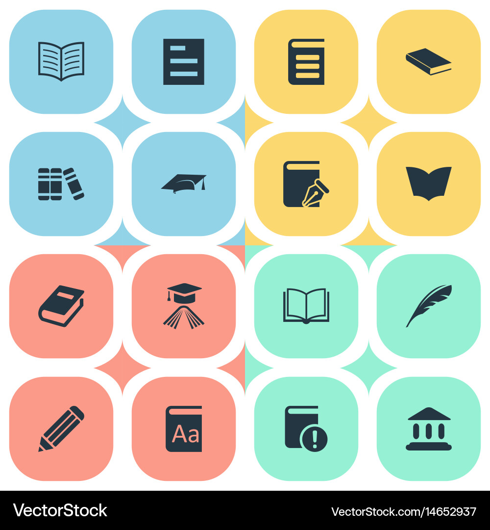 Set of simple knowledge icons vector image