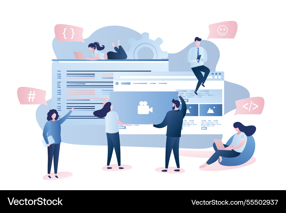 Software or app development- front-end vector image