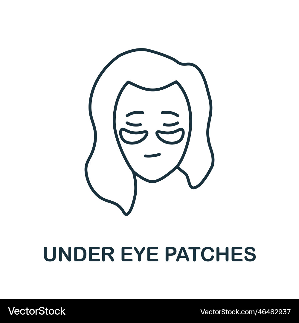 Under eye patches line icon simple element from Vector Image