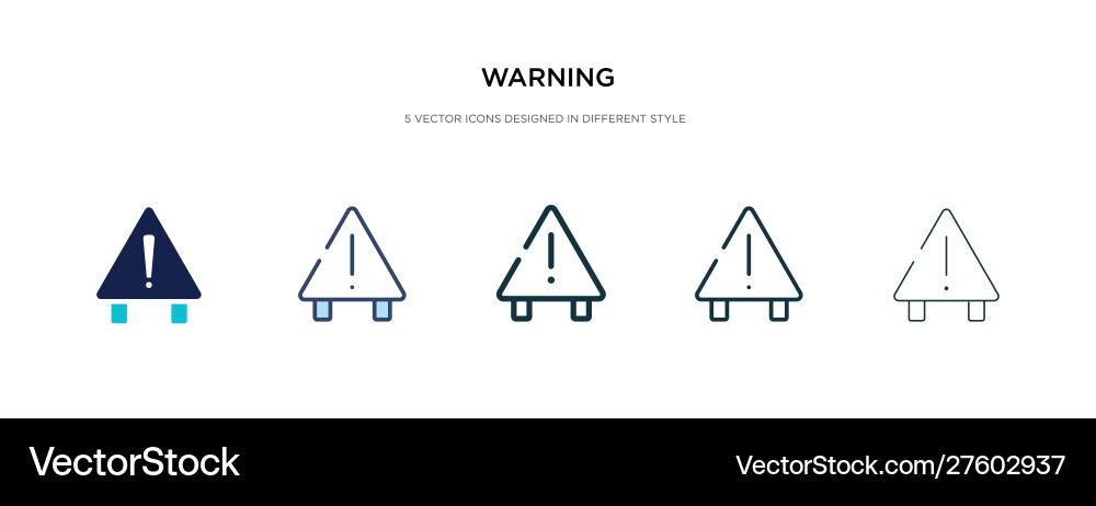 Warning icon in different style two colored Warning icon in different style two colored vector image