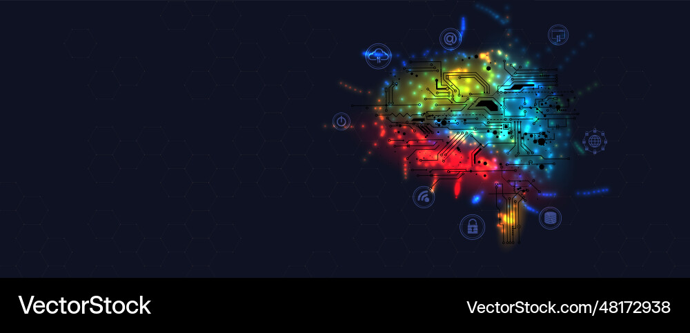 Abstract artificial intelligence cloud computing Abstract artificial intelligence cloud computing vector image
