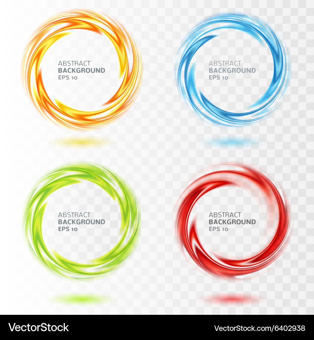 Abstract Swirl Circles - Vibrant Colors vector image