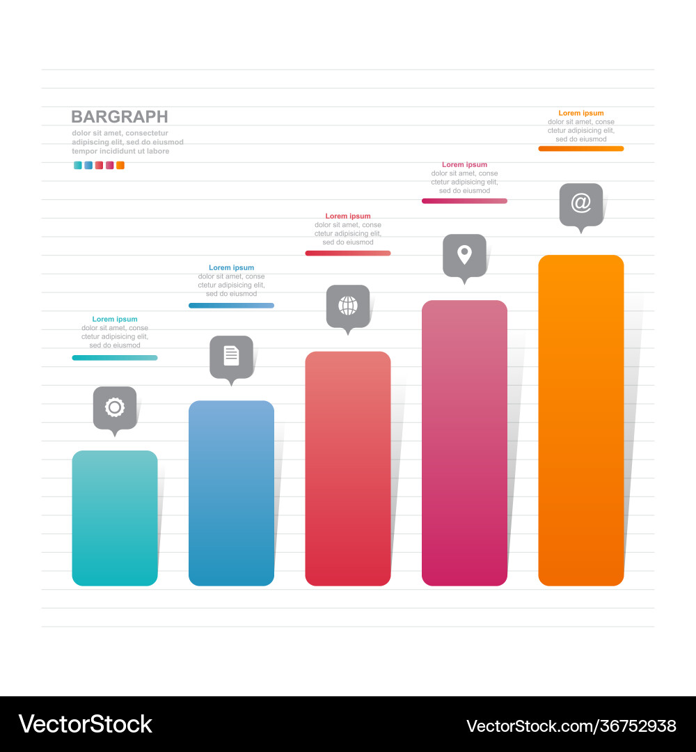 Bar chart graph diagram statistical business vector image