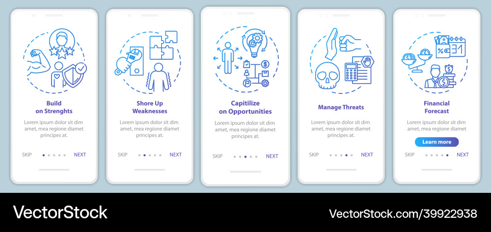 Building up strength onboarding mobile app page Building up strength onboarding mobile app page vector image