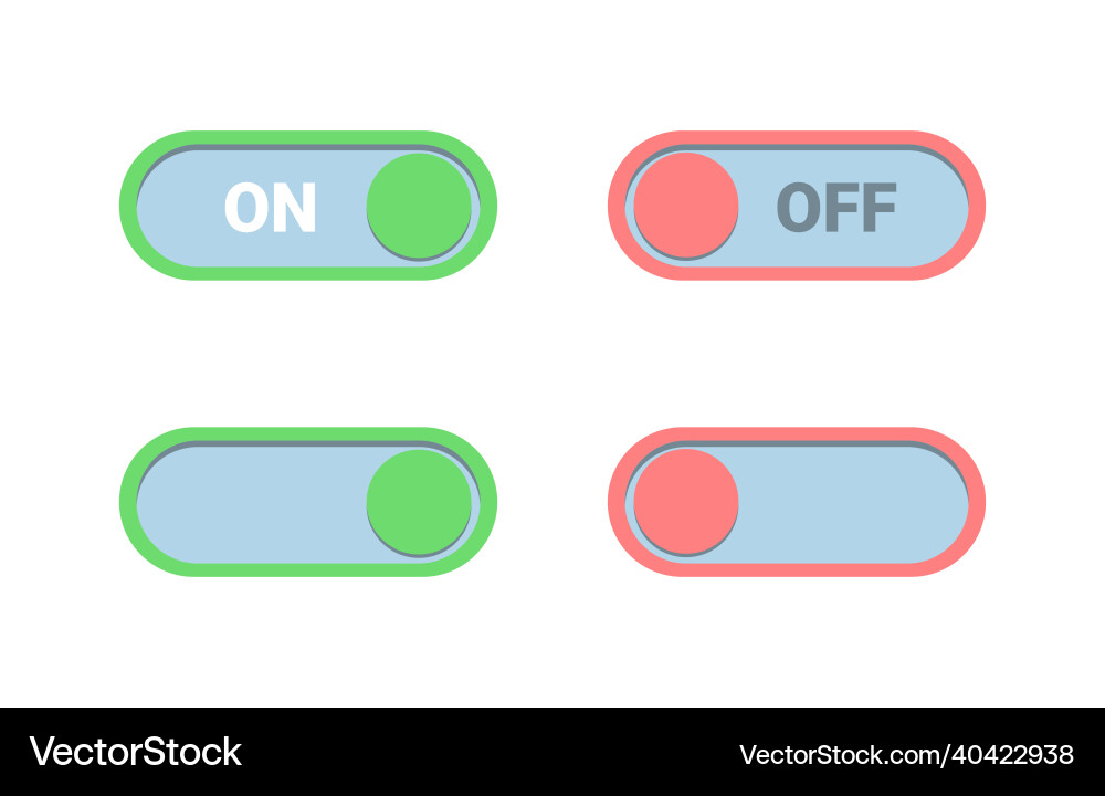 Button set for turning on and off the mobile Button set for turning on and off the mobile vector image