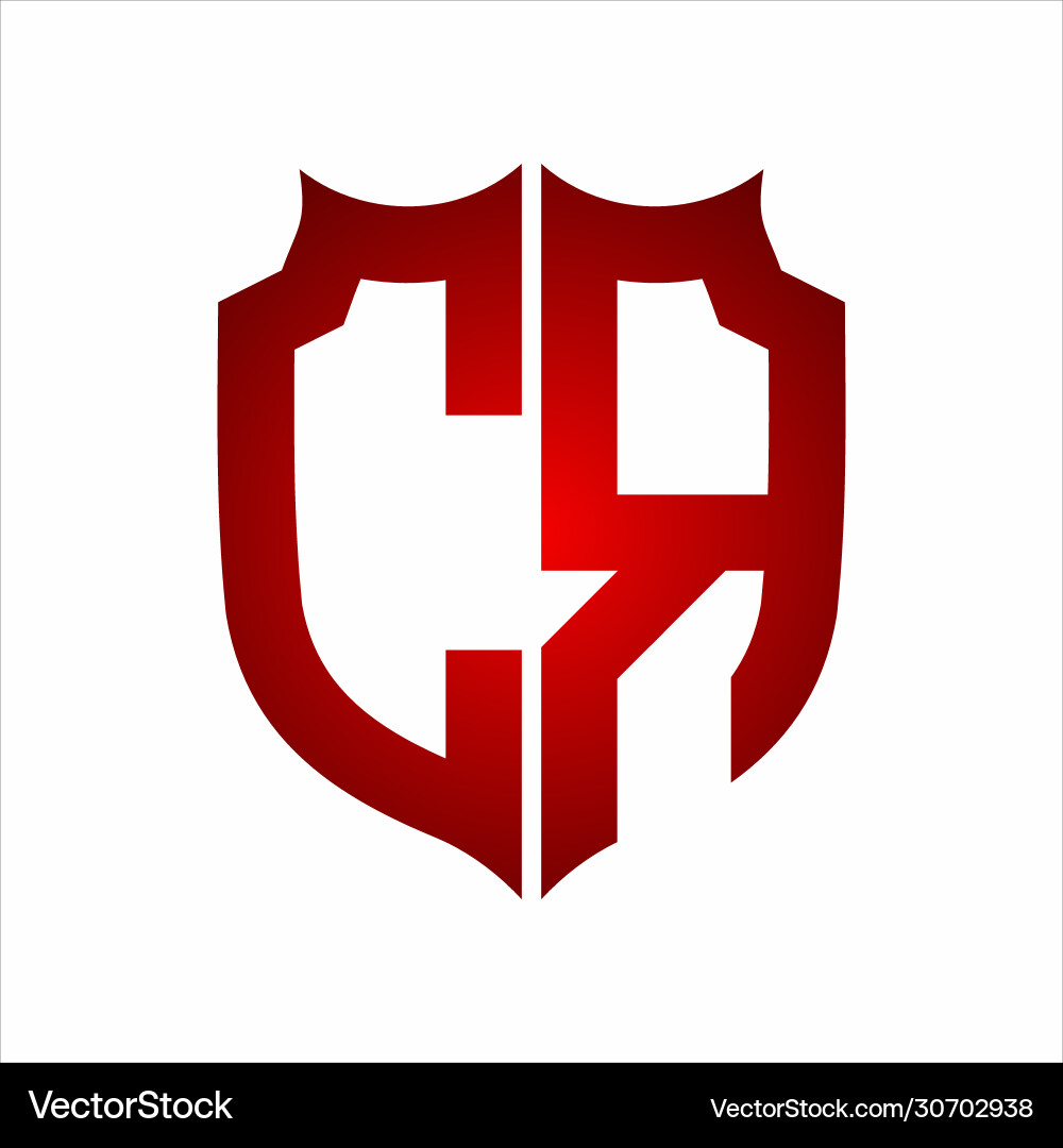 Cr logo shield style monogram design template Vector Image