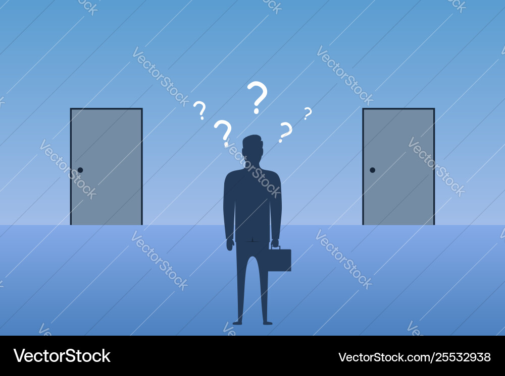 Curious man with question marks Curious man with question marks vector image