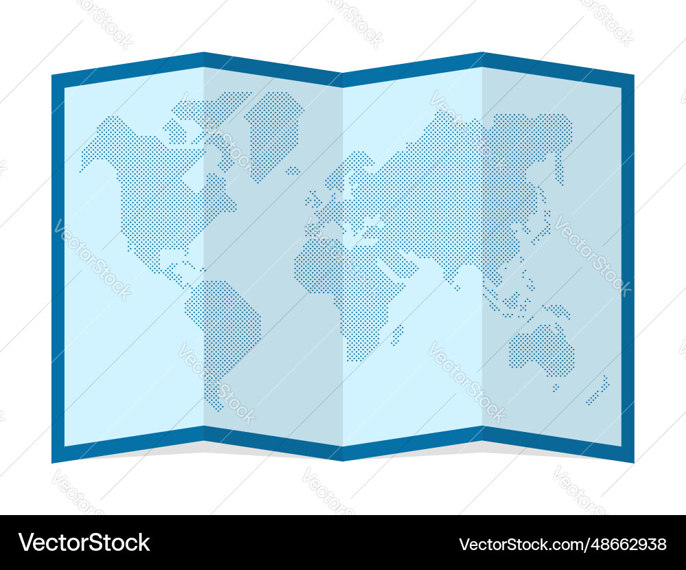 Four-fold world map drawn with circular dots Four-fold world map drawn with circular dots vector image