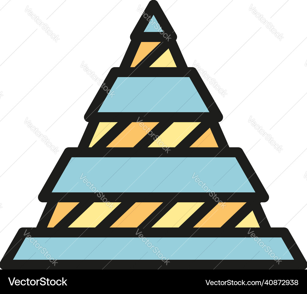 Hierarchy pyramid icon color outline Hierarchy pyramid icon color outline vector image
