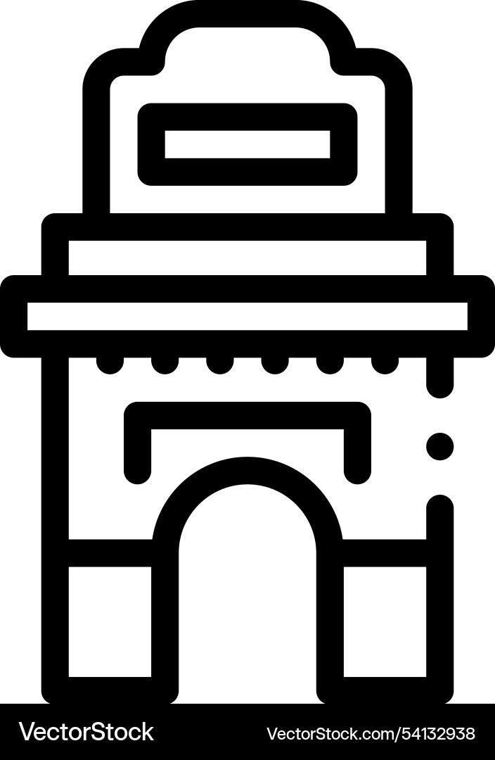 India icon thin linear style design isolated Vector Image