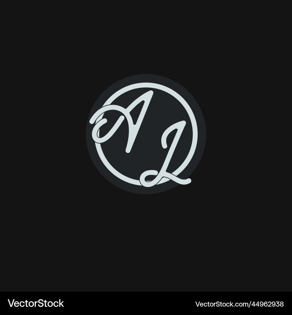 Initials al logo monogram with simple circle line Vector Image