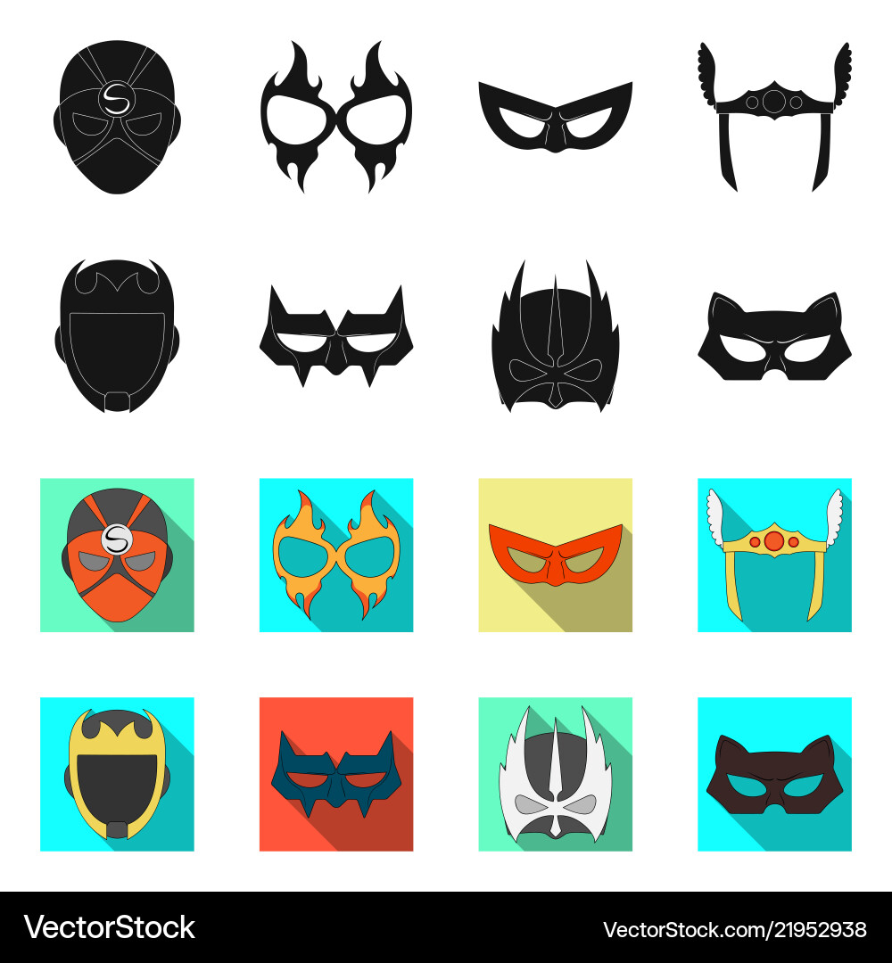 Isolated object of hero and mask icon set vector image