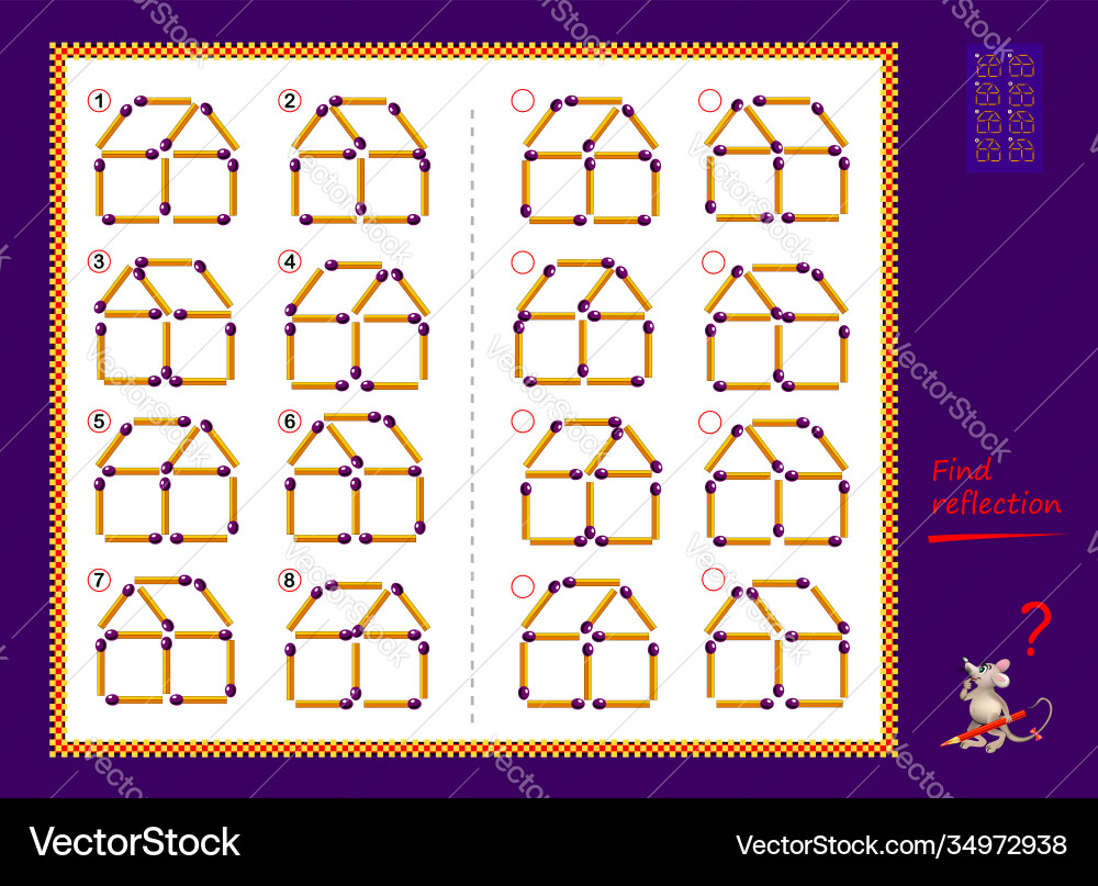Logic Matchstick Puzzle vector image