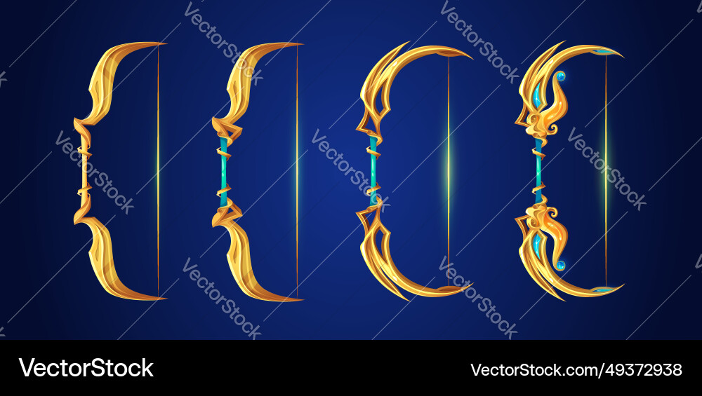 Magic bows game set isolated on background Magic bows game set isolated on background vector image