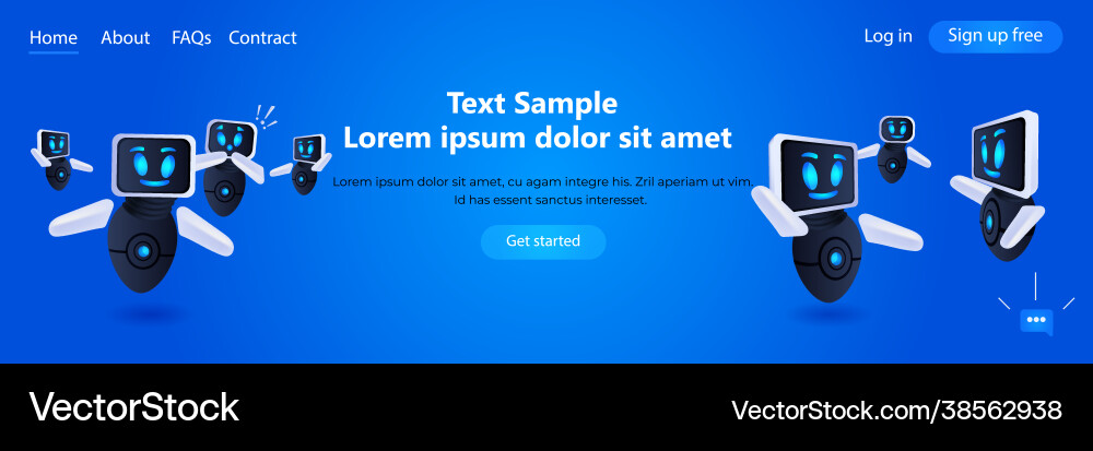 Modern robots team help support service faq Modern robots team help support service faq Vector Image