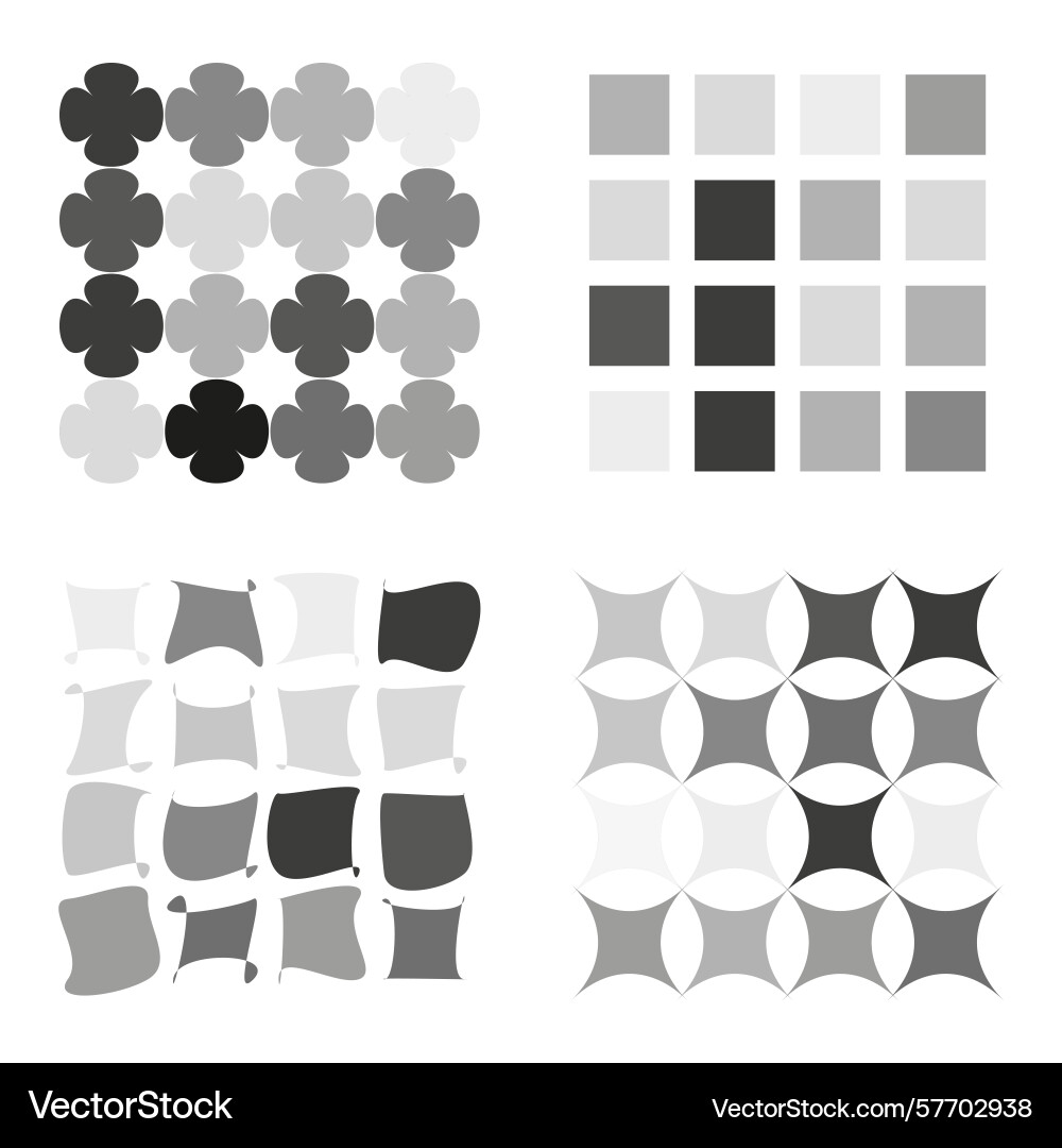 Monochromatic geometric patterns abstract grey Monochromatic geometric patterns abstract grey vector image