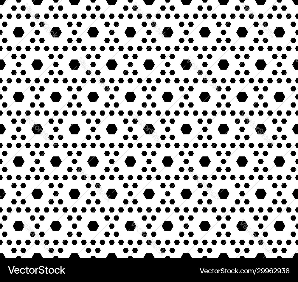 Monochrome seamless pattern texture with hexagons Vector Image