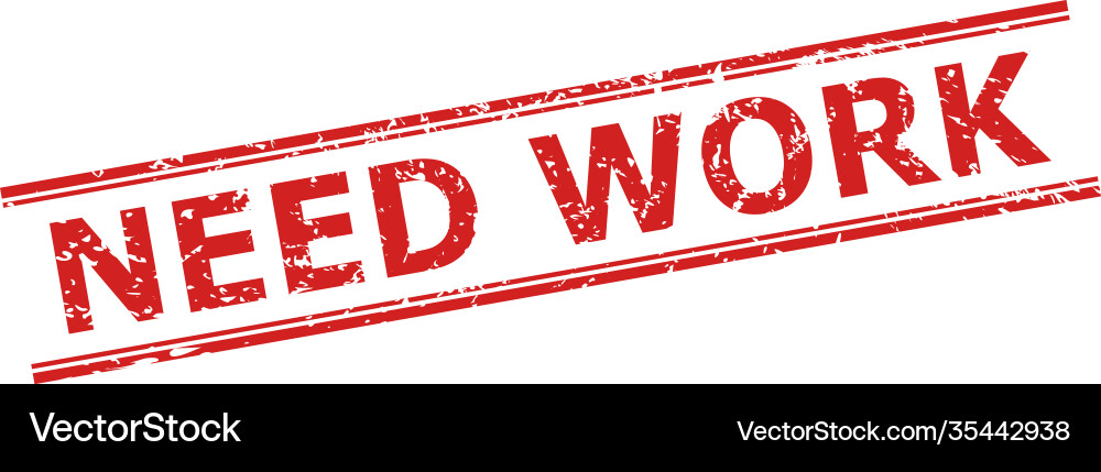 Need work stamp with unclean texture and double Vector Image