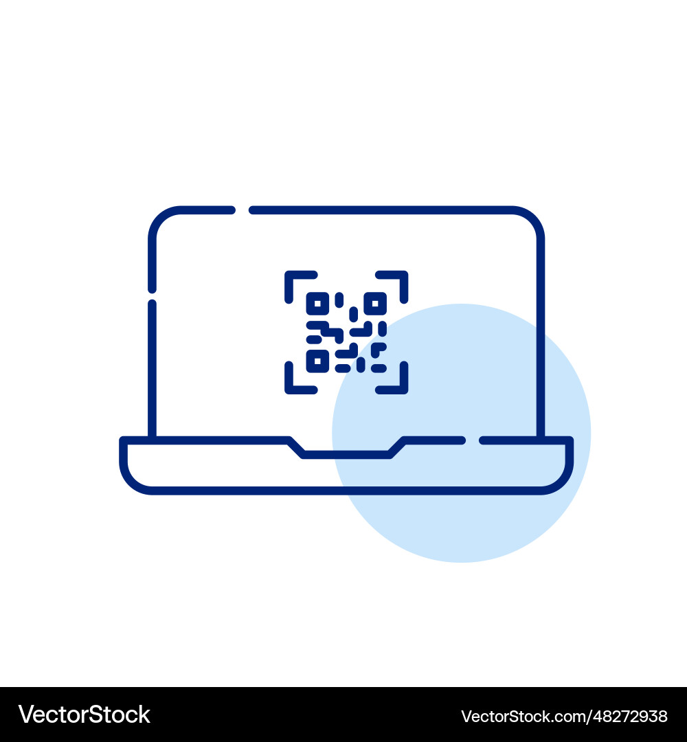 Qr code to access information on laptop pixel Qr code to access information on laptop pixel vector image