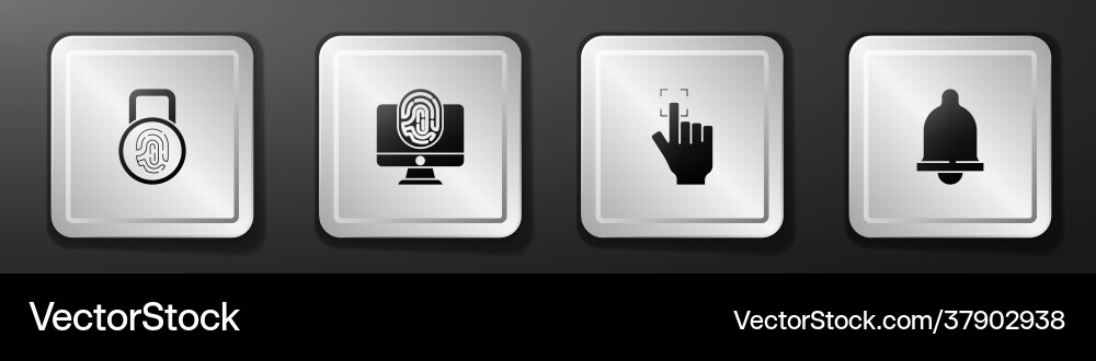 Set fingerprint with lock monitor Set fingerprint with lock monitor Vector Image