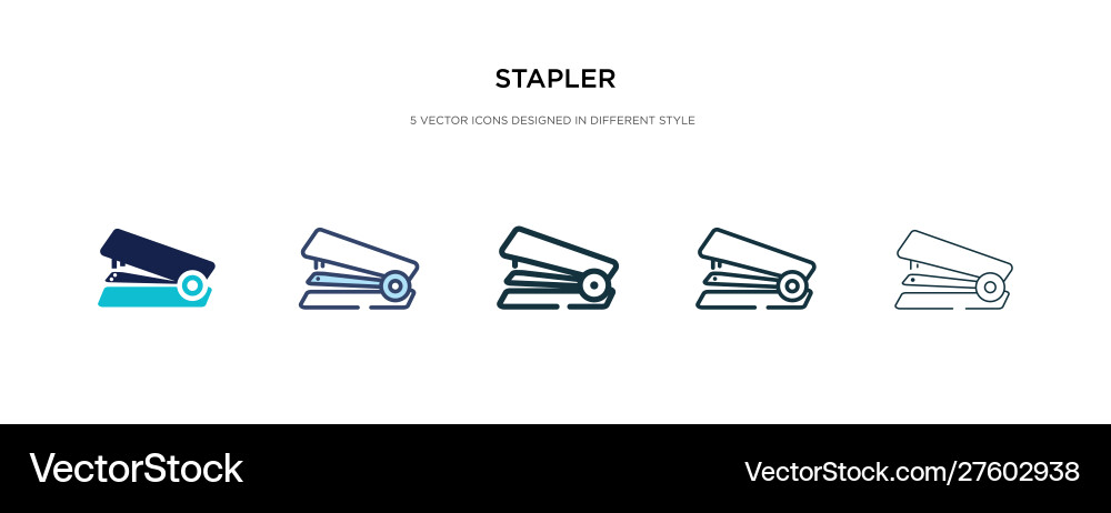 Stapler icon in different style two colored Vector Image
